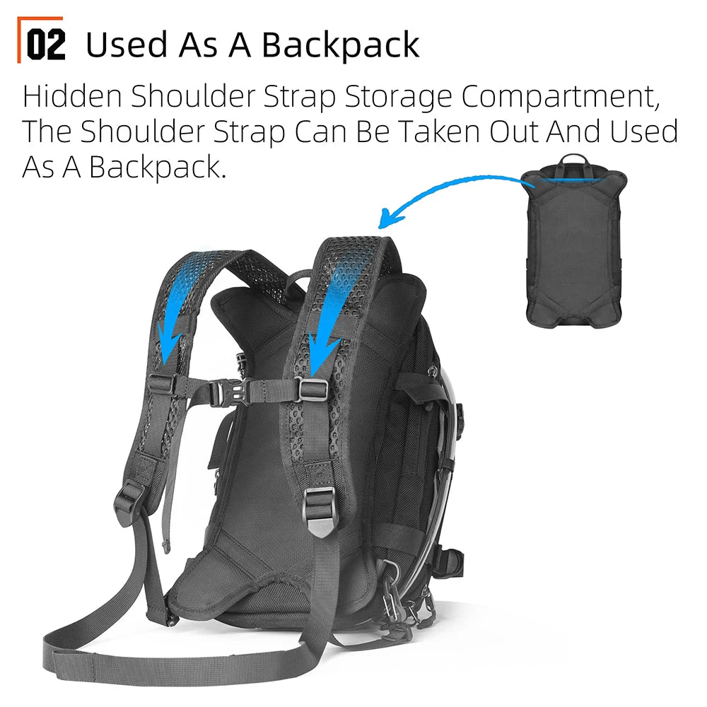 Rhinowalk Motorcycle Tank Bag 9L Waterproof With 1.5L Water Bag Motorcycle Backpack With Rain cover Multi-function Laggage Bag