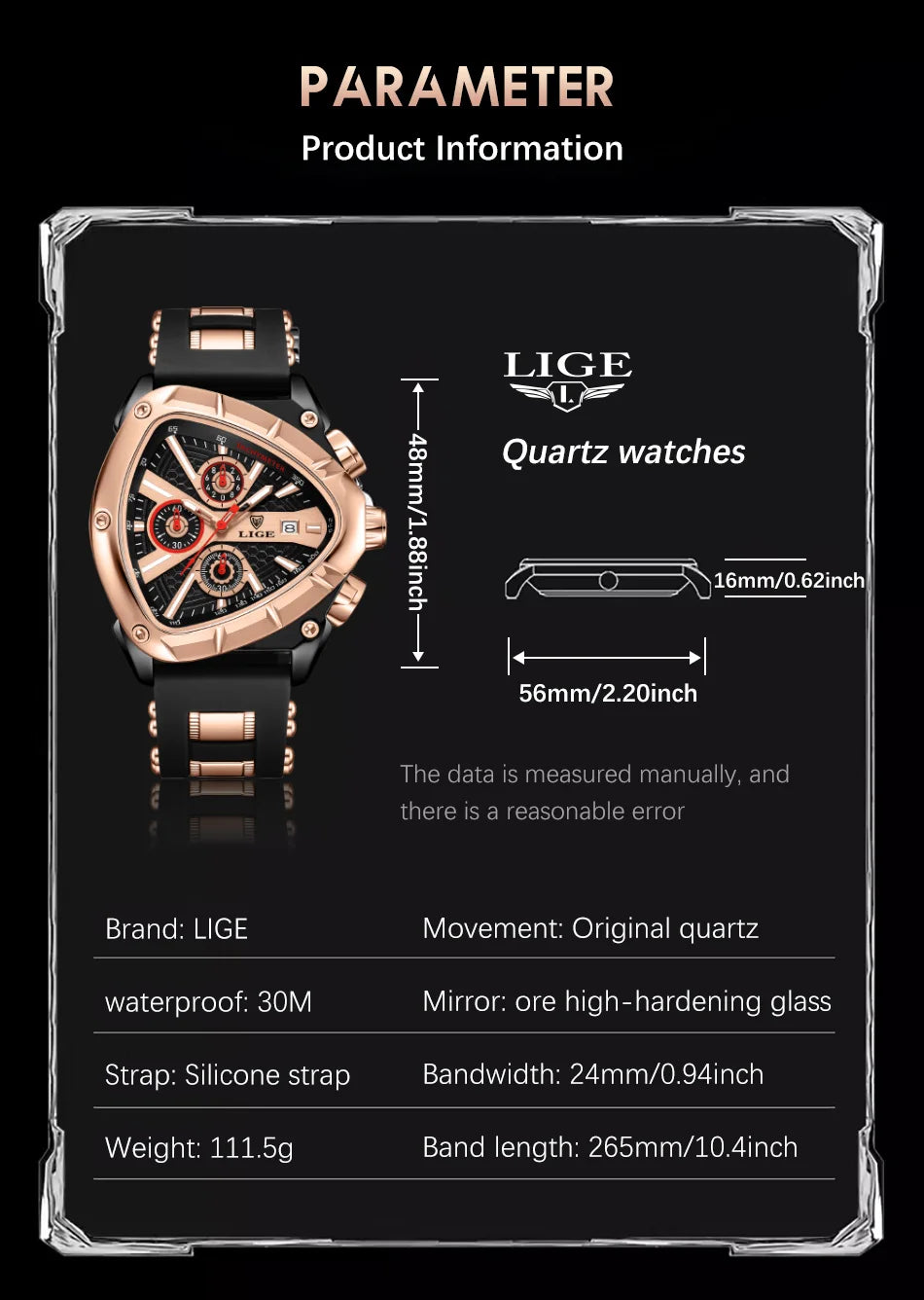 LIGE Watch for Men Chronograph Casual Fashion Sport Military Silicagel Wristwatches Man Watch Waterproof Date Clock Reloj Hombre