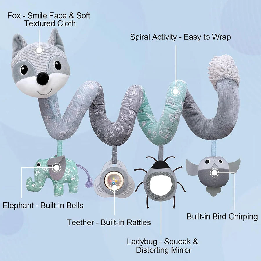 Car Seat Toys for Babies 0-6 Months Boys Girls Newborn Toys Stroller Toy Carseat Toys Hanging Toys Music Rattle Baby Toys