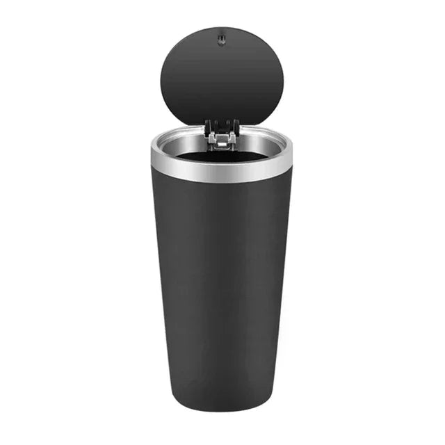 Compact Leakproof Mini Car Trash Can with Easy-Press Pop-Up Lid Durable Odor-Blocking Waterproof ABS Bin for Cup Holders Storage