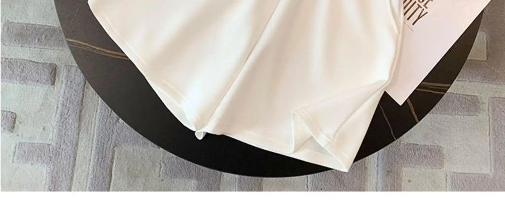 Ladies Summer Women Sexy Short Sleeve Tops T Shirt Shirts Elegant Love Beads Party Casual Shorts Pockets 2 Pieces Sets Suits