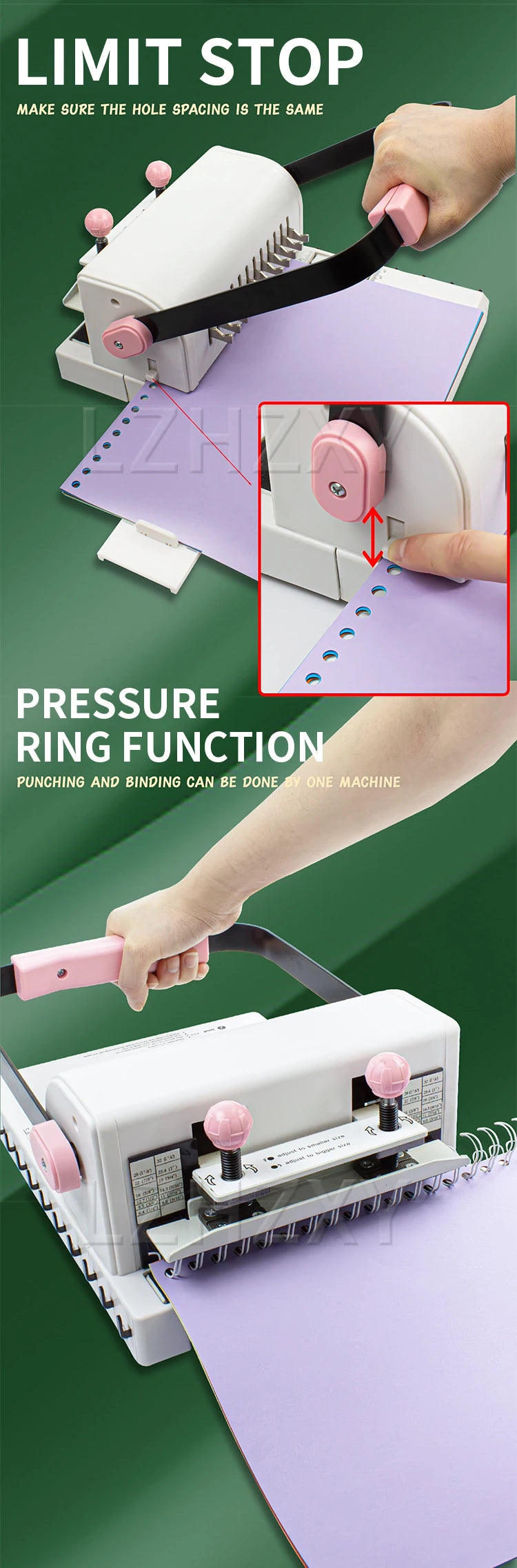 Ring Binder Punch 2:1 Hole Punch Machine Manual Ring Binder Punching Machine Ring Binder YO Ring Punching Machine Round Hole Dou