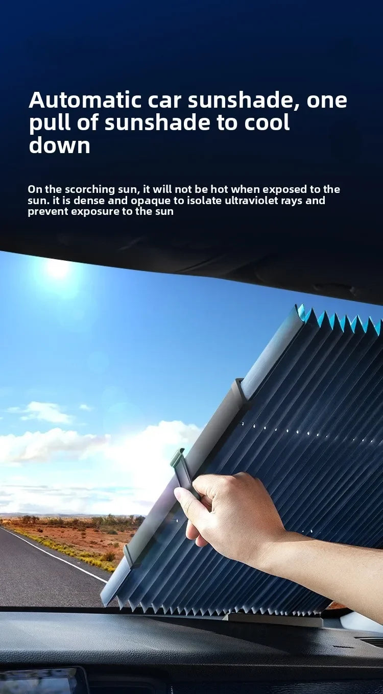 Car Sunscreen Front Block Automatic Folding Insulation Blinds
