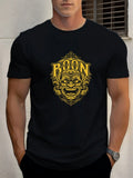 T Shirts For Men Mask 100% Cotton Graphic Printing Summer Round Neck T-Shirt Casual Breathable Street Style Daily Top