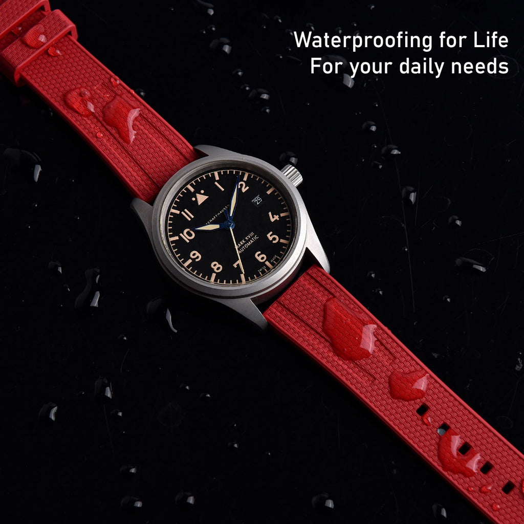 FKM Rubber Watch Strap 20mm 22mm Quick Release Waterproof Diving Watch Band Fluororubber For Traditional Dive Watch Accessories