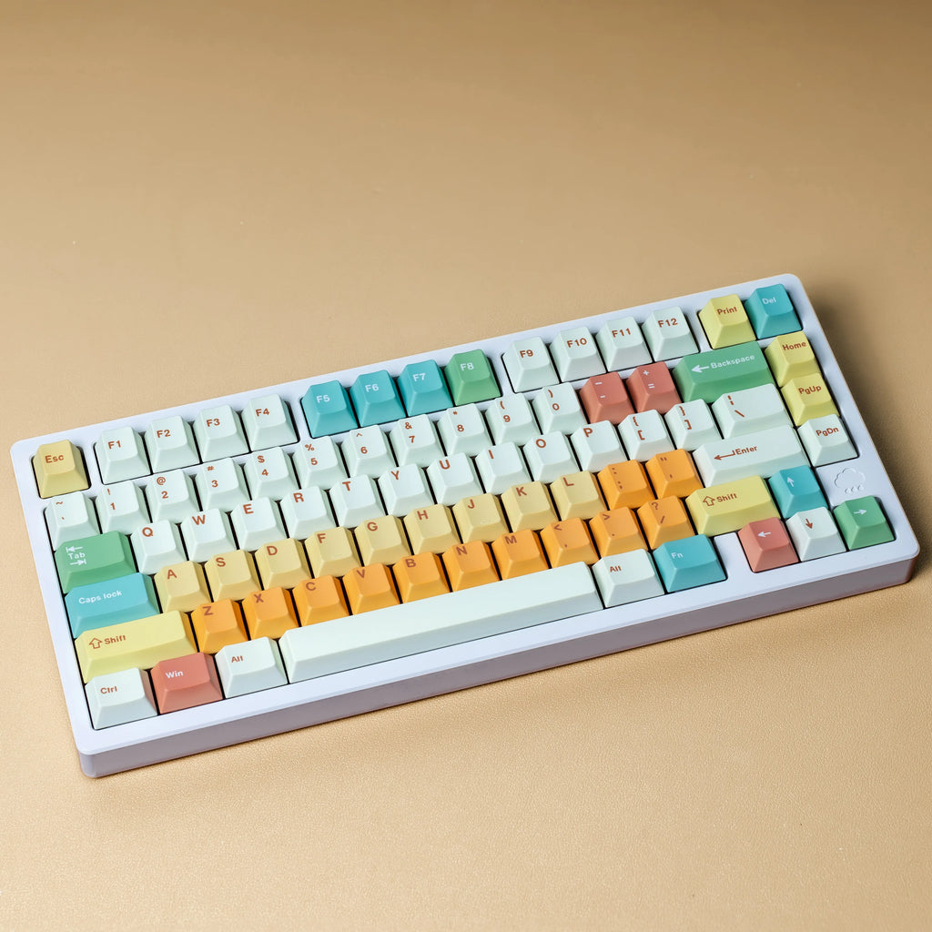PBT Cherry Keycaps Candy House German Spanish French Korean Russian Keycap Dye Sub For Mechanical Keyboard Gaming RS6 V75X