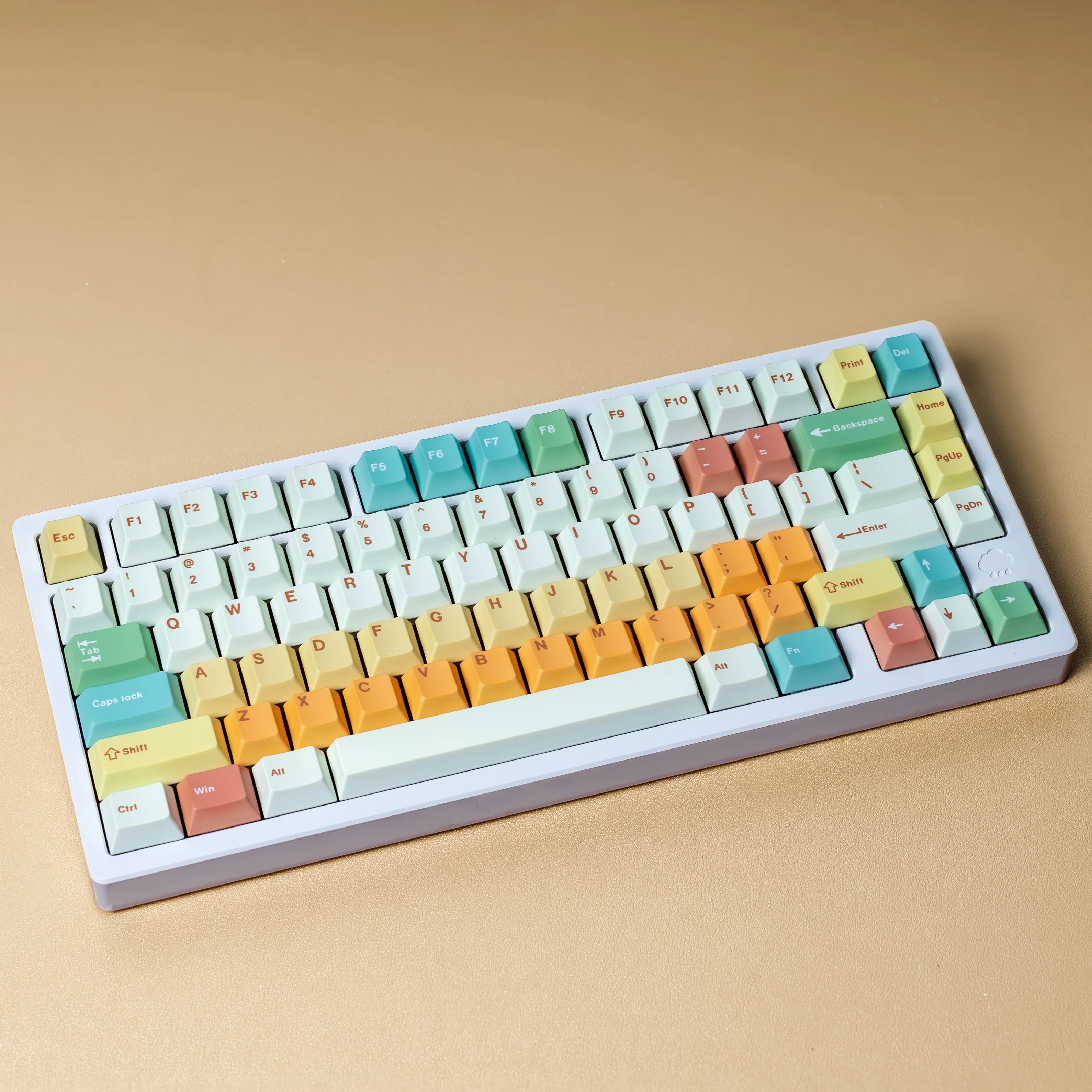 PBT Cherry Keycaps Candy House German Spanish French Korean Russian Keycap Dye Sub For Mechanical Keyboard Gaming RS6 V75X