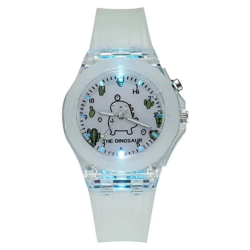 Children's Watch Cute Cartoon Watches Luminous Silicon Strap Boys Kids Students Fashion Quartz Wristwatches