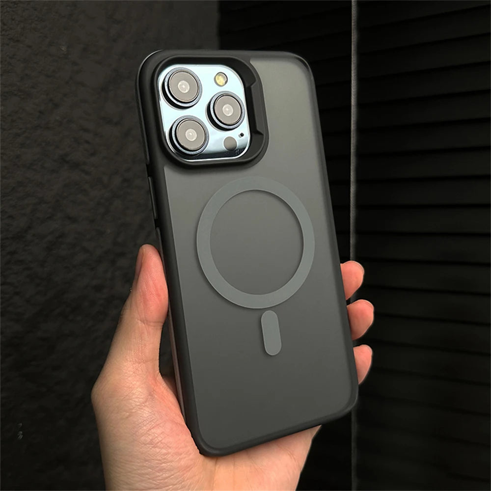 Fashion Translucent Shockproof Armor Bumper Case For iPhone 15 14 13 12 Pro Max Plus Magsafe Magnetic Wireless Charge Back Cover