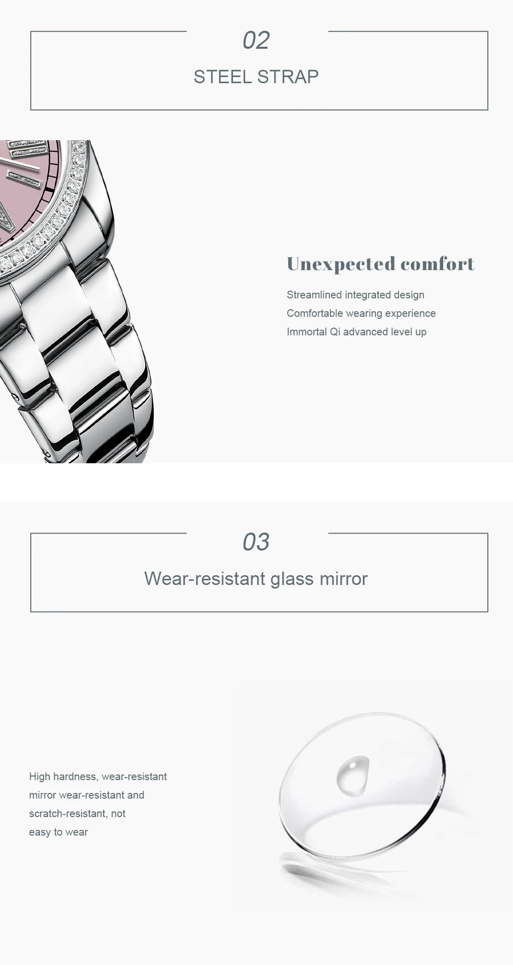 CURREN NEW Luxury Stainless Steel Wristwatches for Ladies Romantic Rose Pink with Rhinestones Roman Numeral Dial