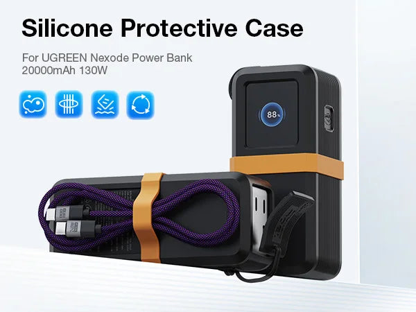 SIKAI Silicone Case for UGREEN Nexode Power Bank 20000mAh 130W Portable Travel Case for UGREEN Nexode Power Bank 12000mAh 100W