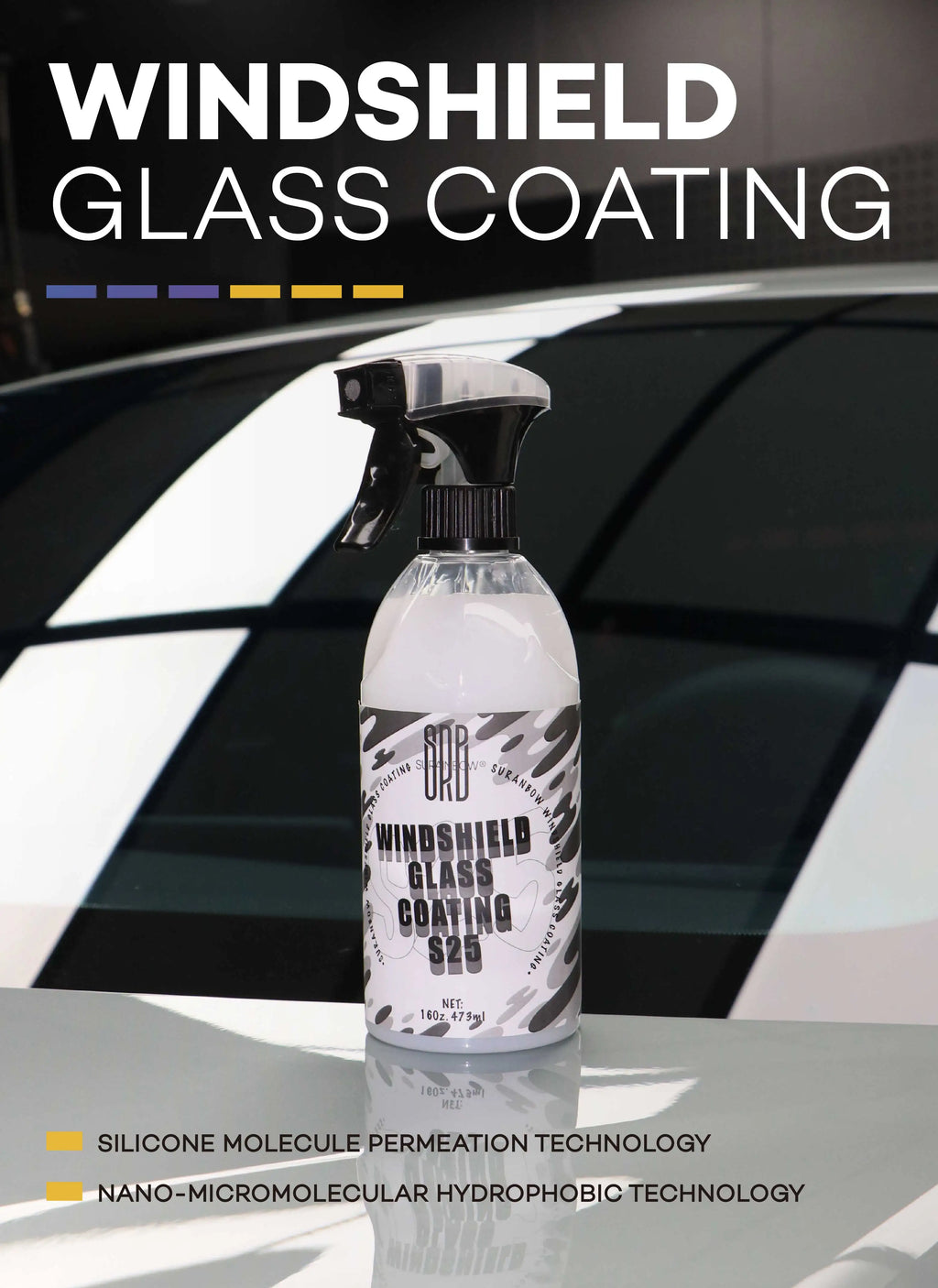 Glass Coating,Hydrophobic Automotive Rain Repellent,Glass Coating for Windshield,Improved Visibility and Clarity for Wet Weather