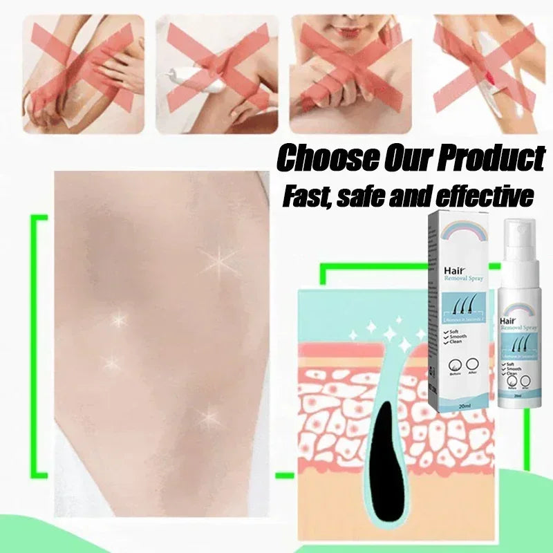 Body Hair Removal Spray Permanent Hair Removal Hair Growth indolore crème de soins du corps