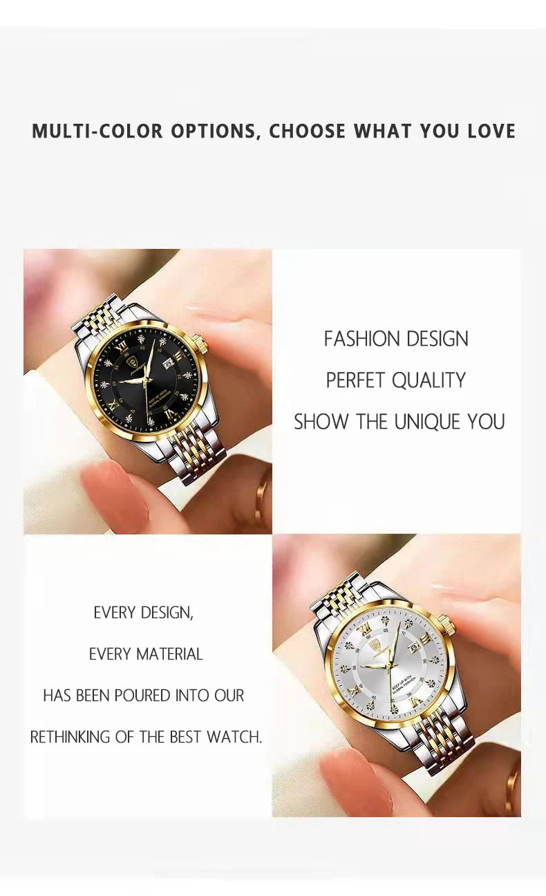 POEDAGAR Top Luxury Fashion Women Watches Waterproof Luminous Date Ladies Quartz Watch Stainless Steel Simple Casual Woman Watch
