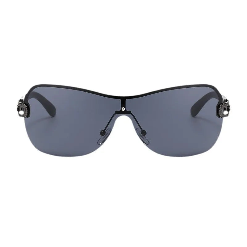 2025 New Fashionable Luxury Women's Sunglasses Retro Neutral Metal Frame Integrated Simple and Elegant UV400 Sunscreen Glasses
