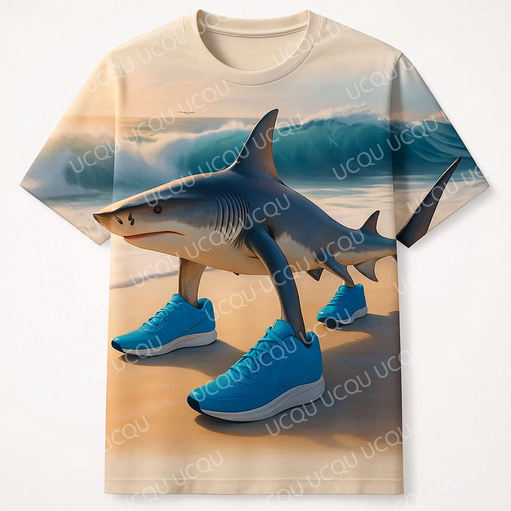 Funny Italian Brainrot  Tralalero Tralala divertido Shark Meme 3D tops Kids tracksuit Summer boys Girls Short Sleeve printing
