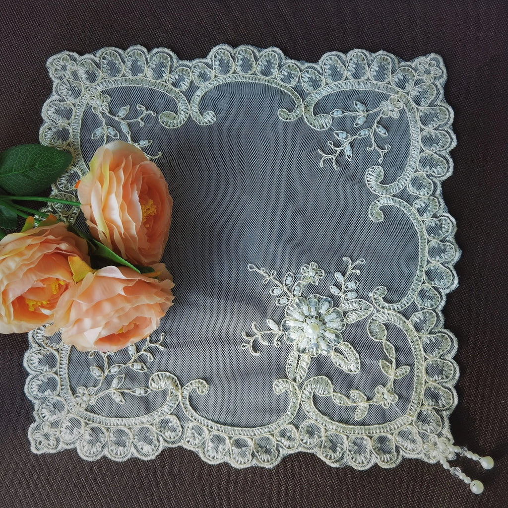 Holiday Placemats Wedding Plate Mat Decorative Table Pad Geometric Coasters Lace Background Cloth For Shooting Modern Home Decor