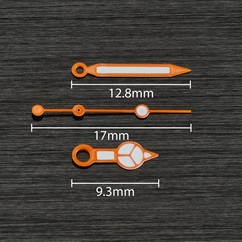 NH35 Hands Watch Accessories Red Orange Blue Black Edge White Three Pin Green Glow Hands Suitable For NH35/36/4R/7S Movements