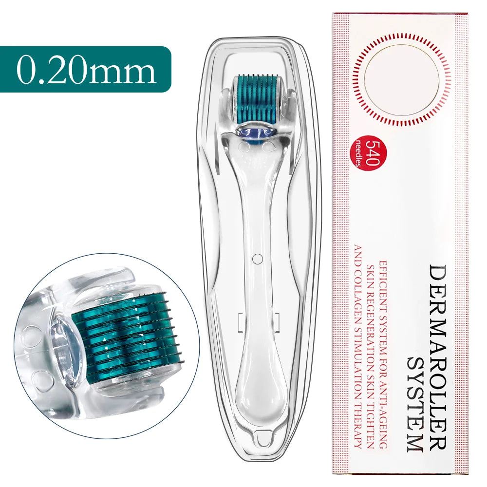 Professional 540 Needles for Facial Body Hair Growth Derma Roller for Skin Beard 0.2mm 0.25mm 0.3mm Needle Beauty Roller