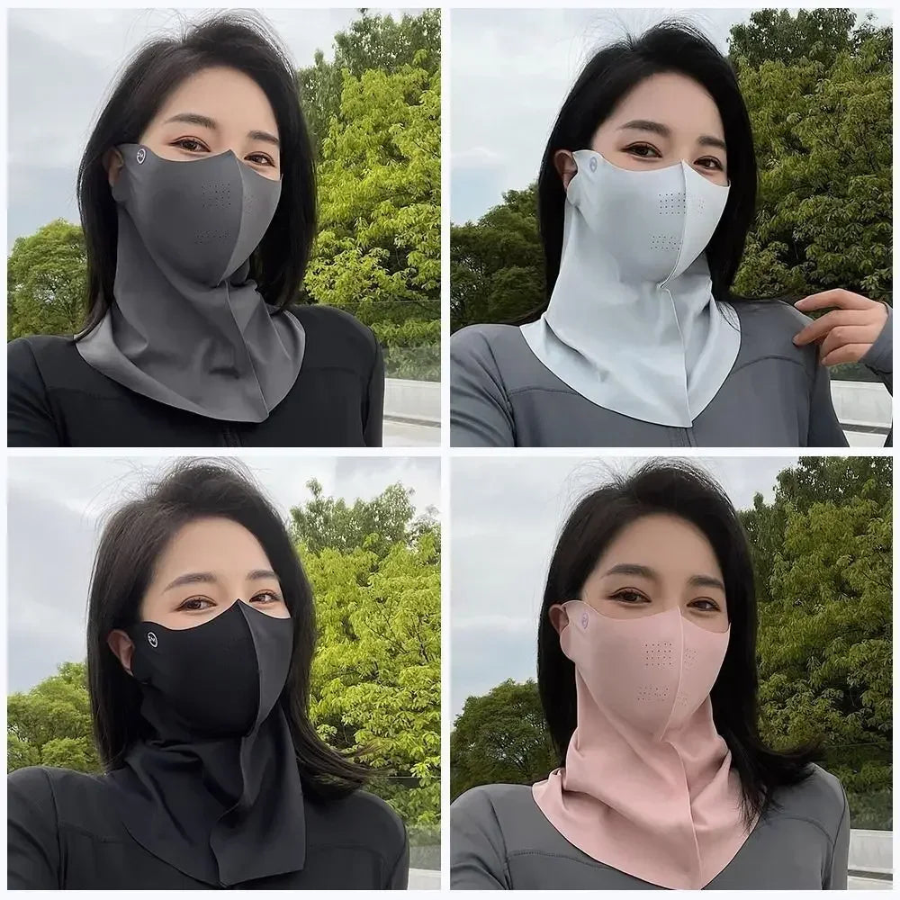 1PC UPF50+ 3D Ice Silk Face Mask Neck Scarf UV Protection for Outdoor Cycling Sports Sunshade Dustproof Fashion  cycling mask