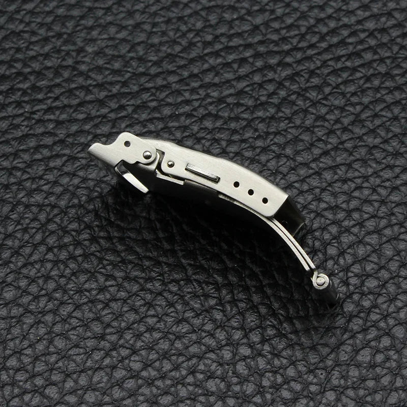 16mm 18mm 20mm 22mm Stainless Steel Watchband Clasp Folding Buckle Double Press Silver Black Gold Watch Repair Accessories
