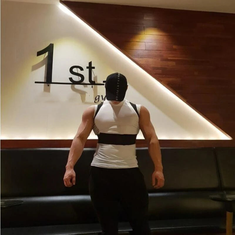 Compression Shirt Fitness Tank Top Men Gym Sleeveless Vest Bodybuilding Tight Sports Clothing Mens Muscle Workout Singlets