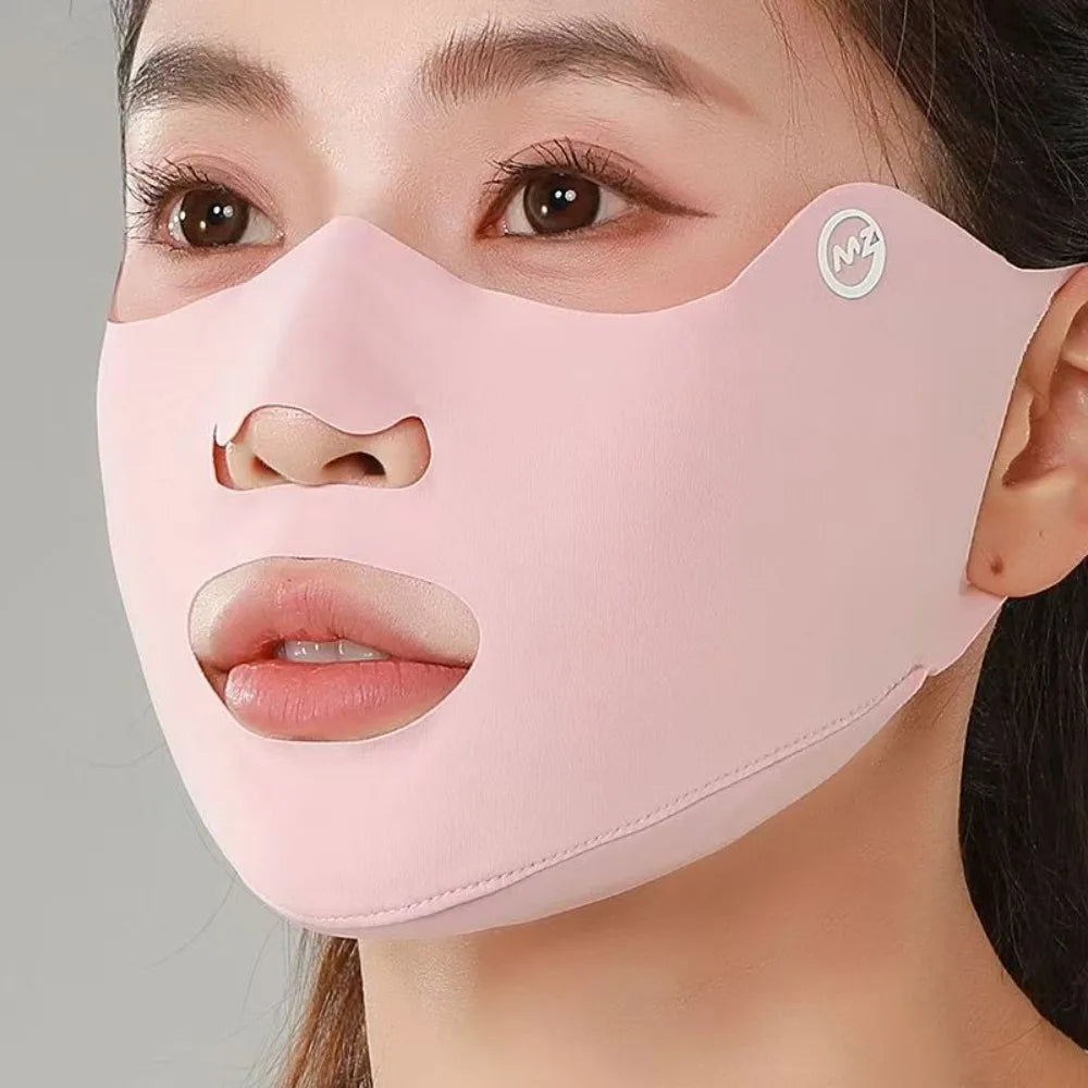 New Breathable Ice Silk Mask Washable Dustproof Sunscreen Mask Anti-UV Riding Face Mask Protect The Corners of The Eyes