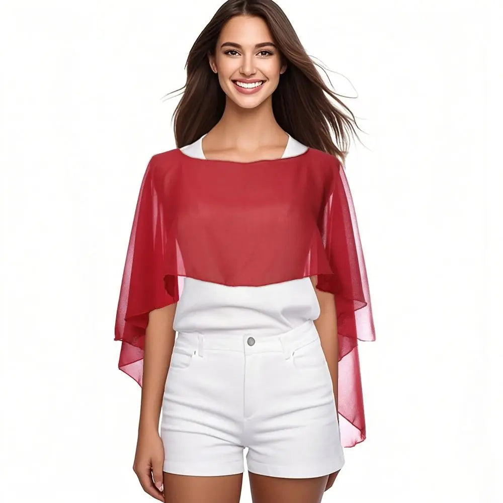 New Fashion Soft Wedding Capes Long Solid Color Chiffon Shrug Sunscreen Wraps Womens Ladies