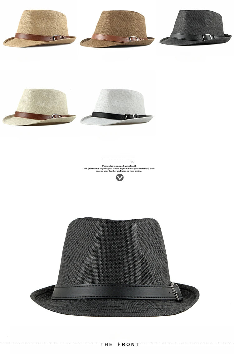 Summer Straw Hat Male Korean Fashion Hat Female Sun Visor British Retro Gentleman Jazz Hat