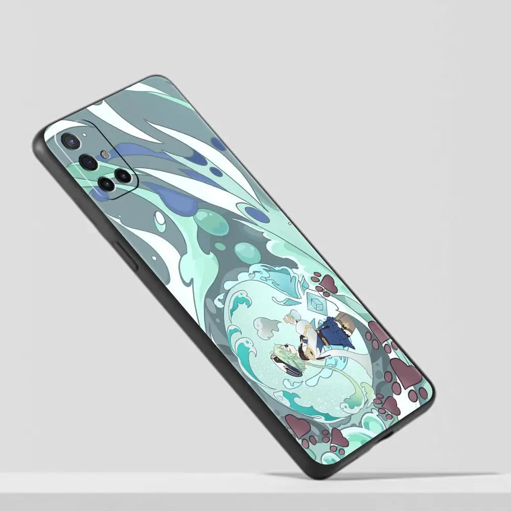 Genshin Impact Cartoon Logo Phone Case For OnePlus 10 9 Pro 9T 10R 9R 9RT 8T 8 7 6T 7T Nord 2T CE 2 5G N200 N10 N100 Black Cover