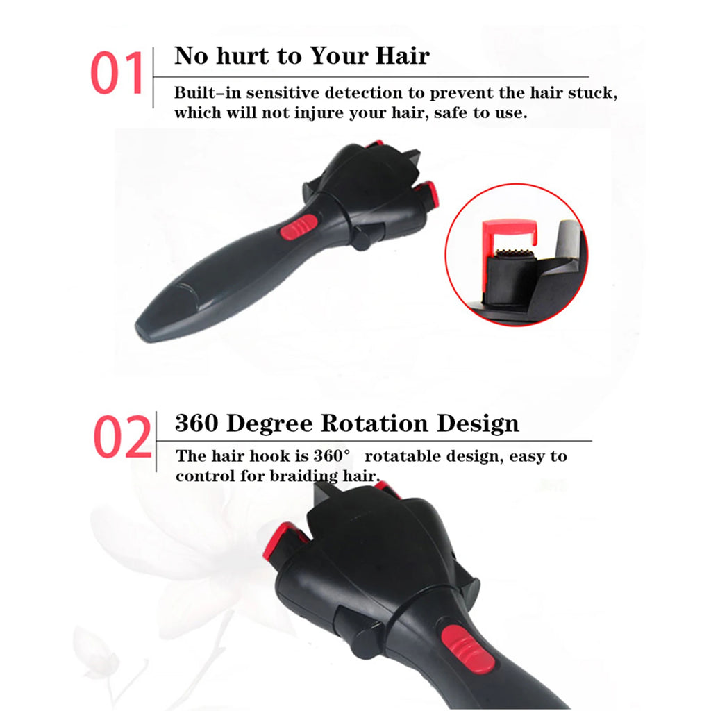 Electric Hair Braider Automatic Twist Braider Knitting Device Dreadlocks Machine Braiding Hairstyle DIY Magic Hair Styling Tool