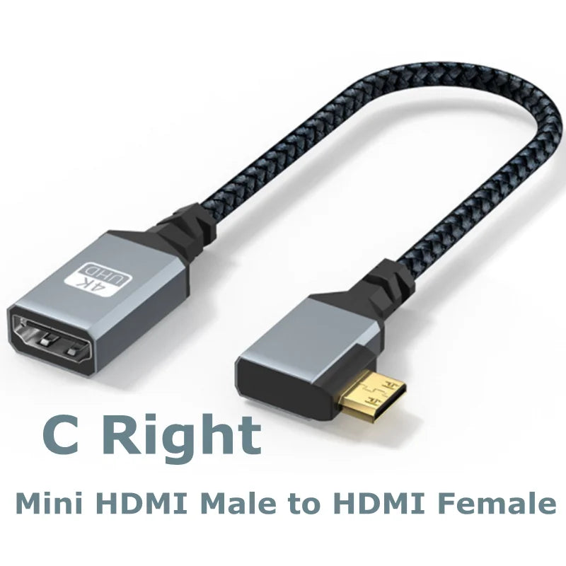4K60Hz HDMI-Compatible Male To Female Extension Cable Micro/Mini HDMI-Compatible adapter Extender Wire Cord left/right/up/down