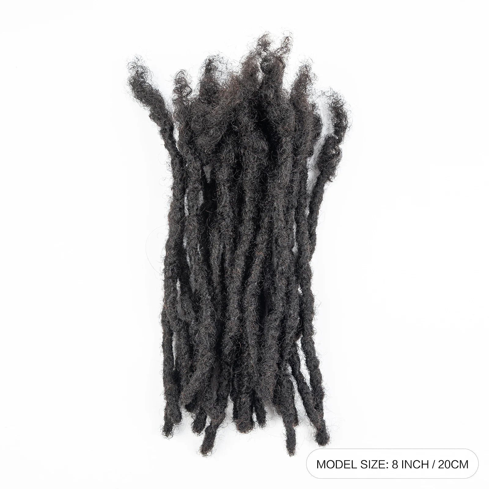 Loc Extension Human Hair 0.6cm Width 8inch 50 Strands Handmade Dreadlock Inter Extension Human Hair for Women/Men/Kids