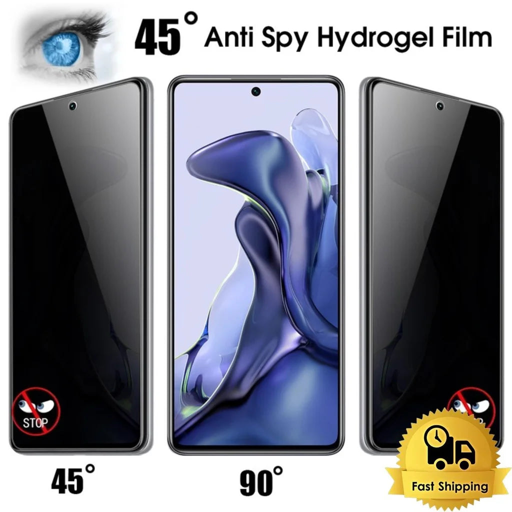 3Pcs Privacy Tempered Glass For Xiaomi Mi 10T 10i Lite 5G Anit-Spy Screen Protector Redmi 9T 9 9i 10X 9C NFC Pro Power