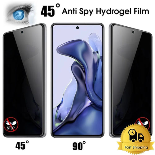 3Pcs Privacy Tempered Glass For Xiaomi Mi 10T 10i Lite 5G Anit-Spy Screen Protector Redmi 9T 9 9i 10X 9C NFC Pro Power