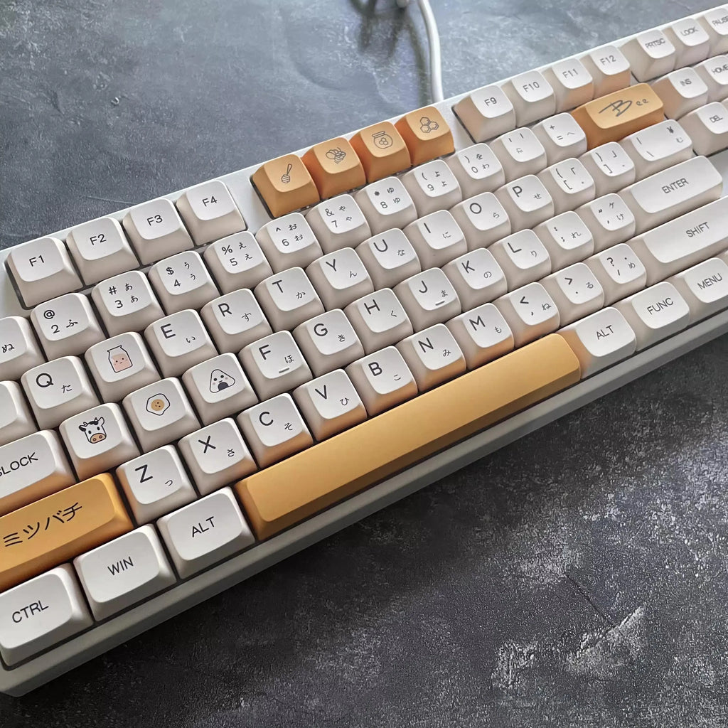 140 Keys Korean Japanese Russian Thailand Bee Milk Keycap XDA Profile PBT Keycaps For MX Switch Mechanical Keyboard DIY Custom