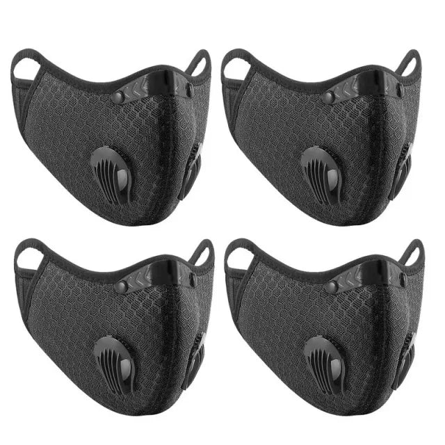 Cycling Face Mask with Filter Big Size Dust Mask Sport Washable Reusable Summer Face Mask for Men Bandana Actived Carbon Filters