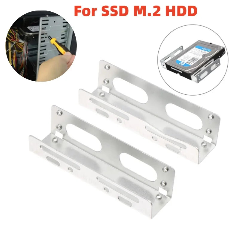 2PCS 3.5 To 5.25 Optical Drive Expansion Holder Hard Drive Rack Bracket Caddy Bay For SSD M.2 HDD Desktop Hard Drive Bracket