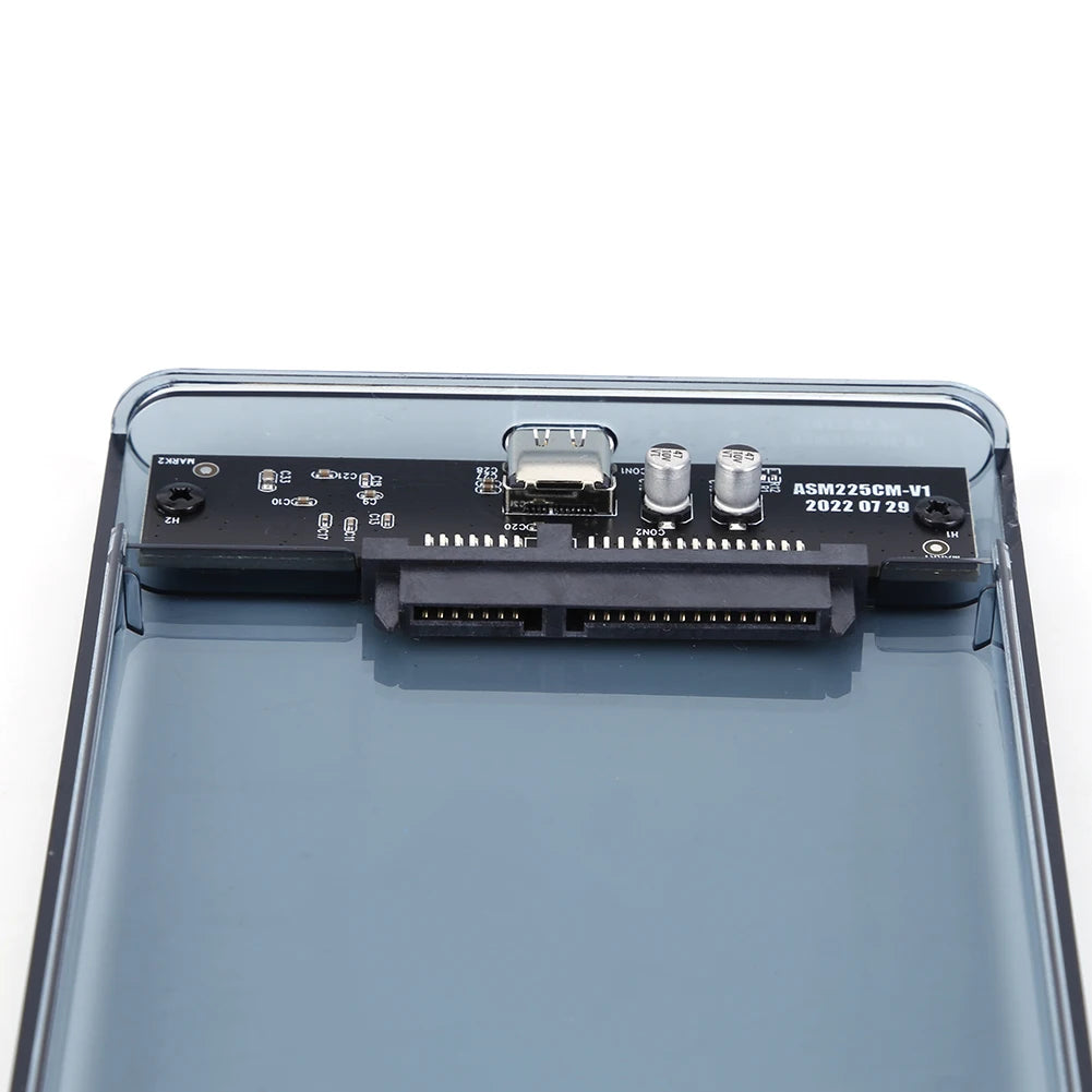 2.5 inch HDD Case SATA To USB3.1  External Hard Drive Case 5 Gbps  SSD Box USB3.0 To Type-C Transparent Black Hard Disk Box