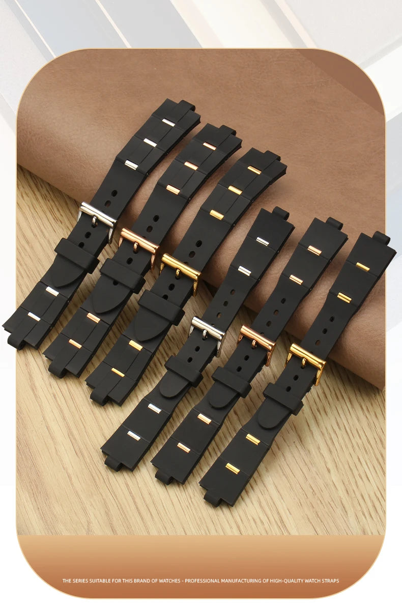 Rubber Watch Strap For Bulgari with Convex Interface Men's and Women's Soft and Comfortable Watch Accessories 21x8mm 24x8mm