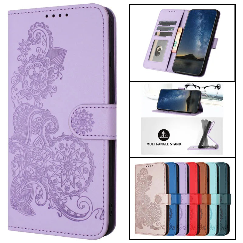 For Xiaomi Redmi 13 Case Paisley Leather Flip Stand Case on For Ximi Redmi13 Wallet Cover For Xiaomi Redmi 13C Phone Cover Coque