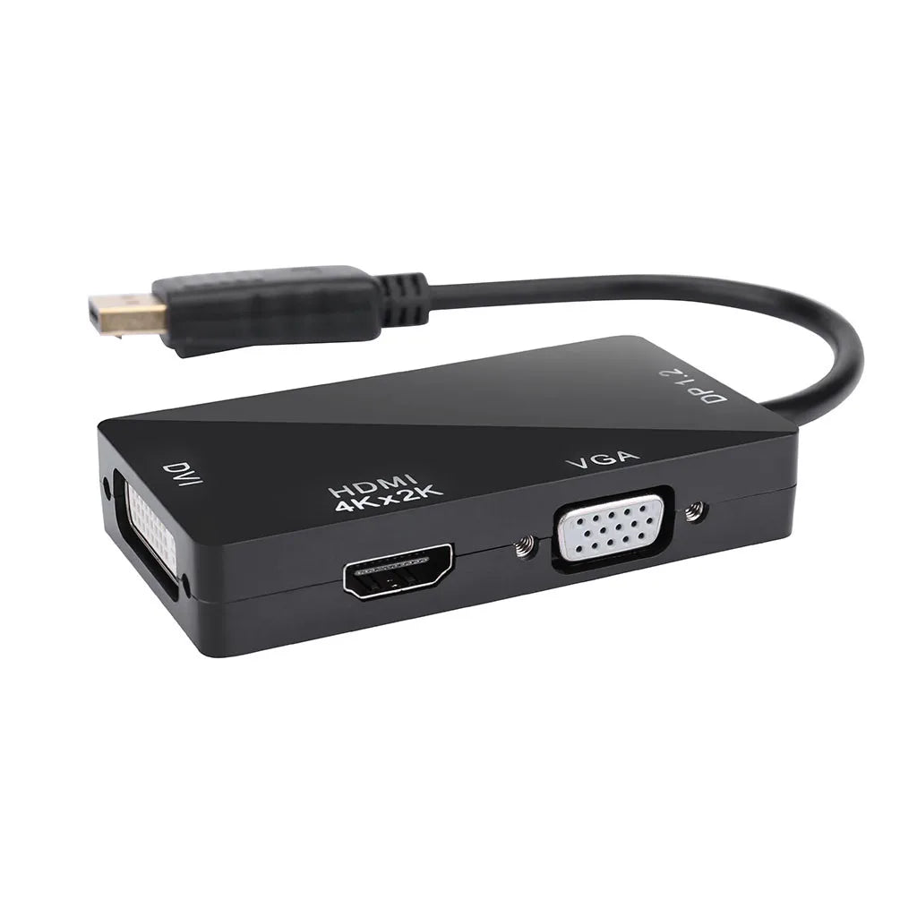 DisplayPort  Mini Dp To HDMI-compatible 4K DVI VGA 3 In 1 Cable Adapter Converter for HDTV Monitor Projector for Gaming