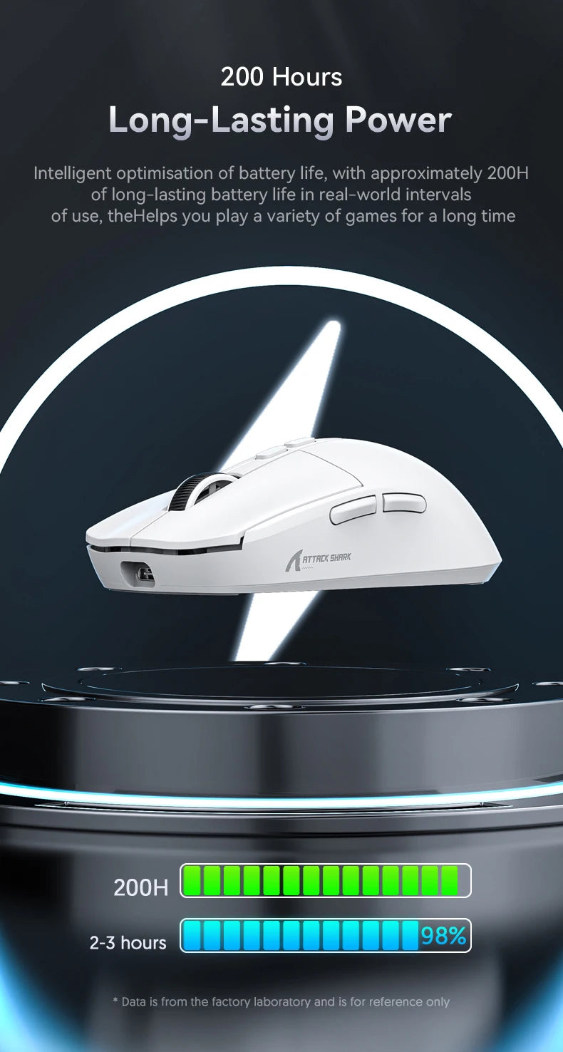 Attack Shark X6 Wireless Gaming Mouse Bluetooth Tri-Mode Connection,RGB Touch Magnetic Charging Base PAW3395 Macro Gaming Mouse