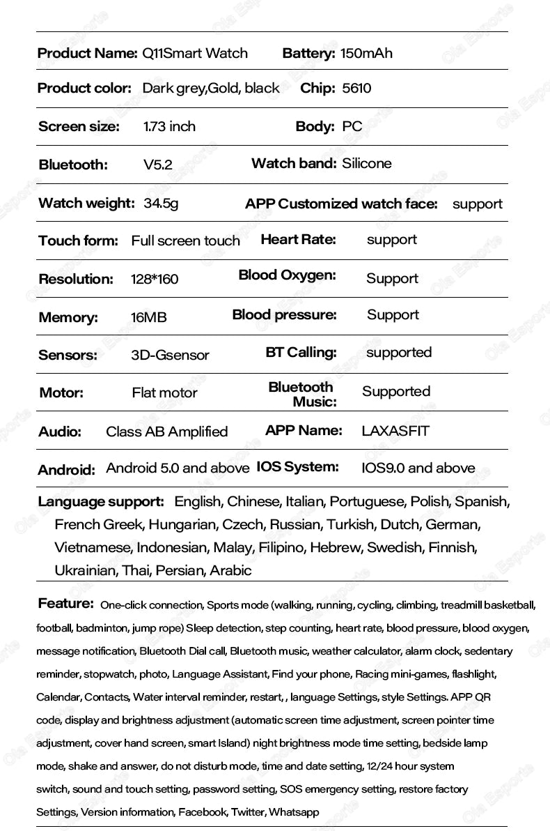 Outdoor Sports Smart Watch for Android IOS Men Women Watches Fitness Track ECG+PGG Health Monitor Smartwatch with Led Lighting