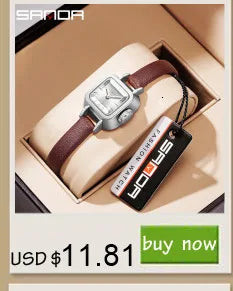 SANDA 1134 Women's Square Quartz Watch Black Fashion Crystal Waterproof Date Pointer Wristwatches for Ladies Watches Gift