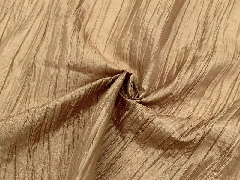 Irregular Pleated Fabric Glossy By Meters for Dress Skirt Shirt Windbreaker Diy Sewing Designer Cloth Soft Comfortable Plain Red