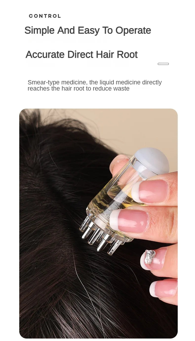 Scalp Applicator Minoxidil 1-6ml Essence Hair Growth Fluid Ball Massage Head Drug Delivery Smear Liquid Guide Comb