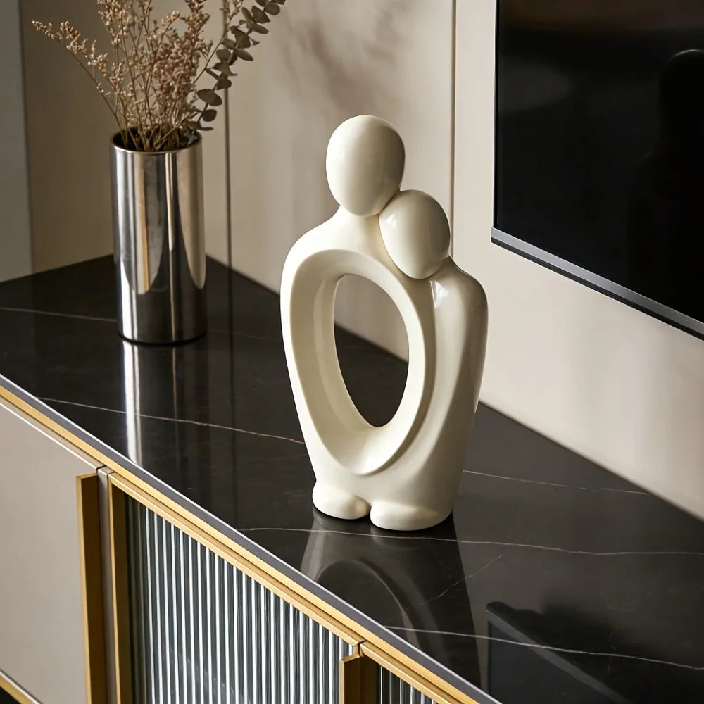 Couples Embrace Sculptural Ornaments, Love Themed Home Decor Suitable for Living Rooms, Desktops, and Holiday Decorations