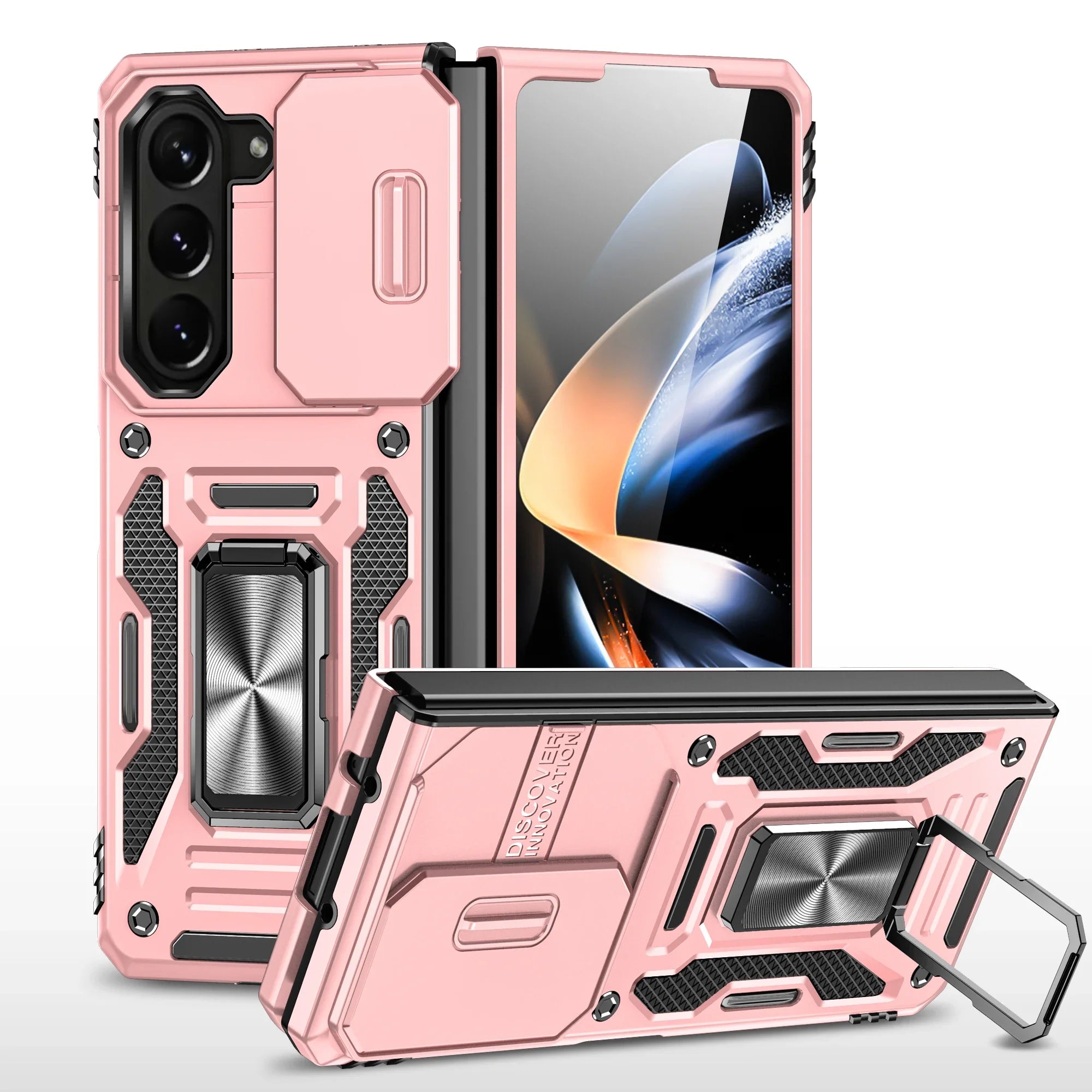 Case For Samsung Galaxy Z Fold 7 5G Z Fold 6 Military Grade Shockproof Heavy Duty Protective Armor Magnetic Kickstand Ring Cover