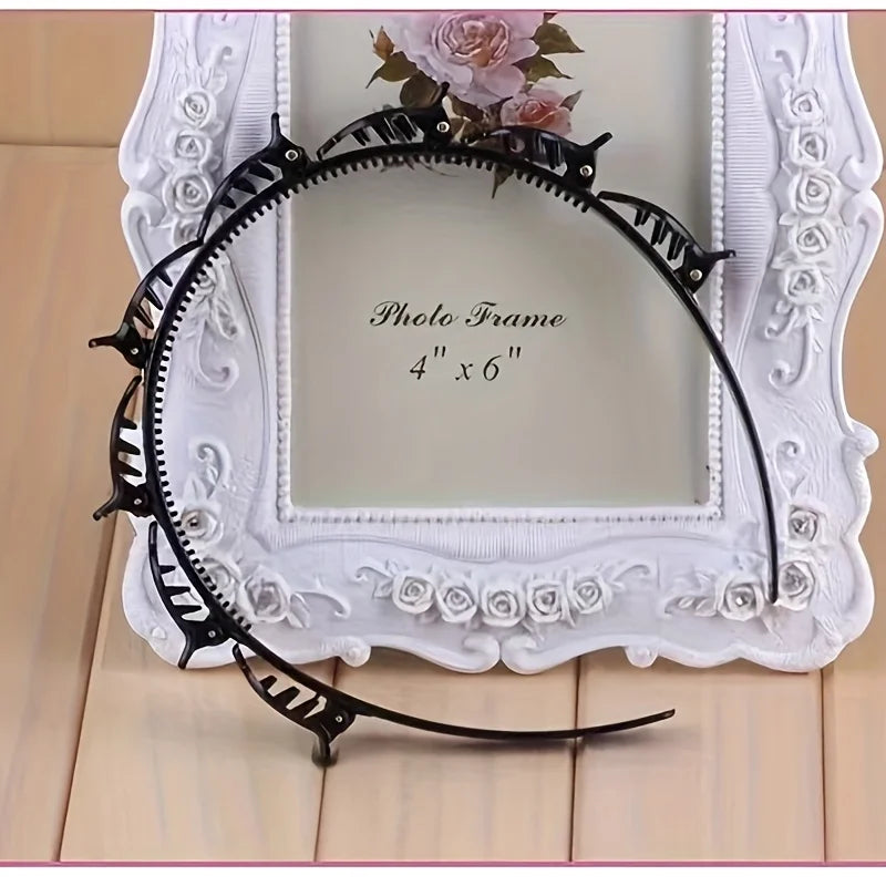 Braided Headband with Double-Layered Braids & Hollow Braiding - Solid Color Retro Hair Clip for Bangs, Volume & Braiding Styles